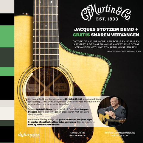 Martin Guitars: Gratis snaren vervangen + Clinic Jacques Stotzem! 23-03-2024