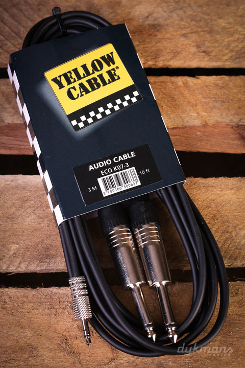 Yellow Cable K07-3 2x Male Jack to TRS Mini-Jack