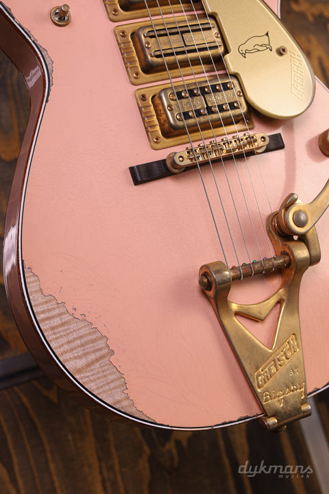 Gretsch Custom Shop 1959 White Penguin Faded Shell Pink Super Heavy Relic by Master Builder Gonzalo Madrigal