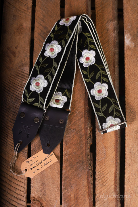 Holy Cow Custom Black Velvet White Flower