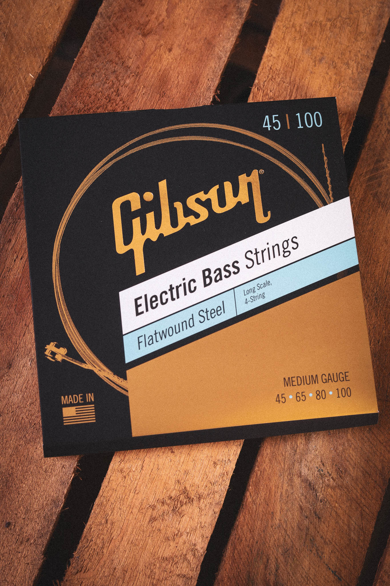 Gibson Electric Bass Strings Flatwound Long Scale 4 string