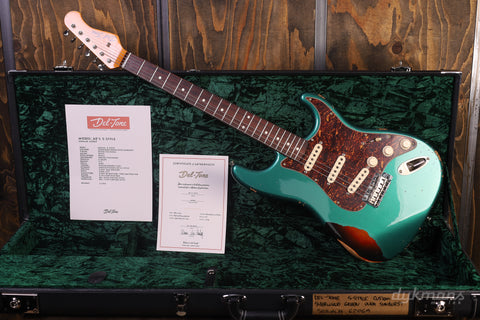 Del-Tone 60's S-Style Sherwood Green Over Sunburst