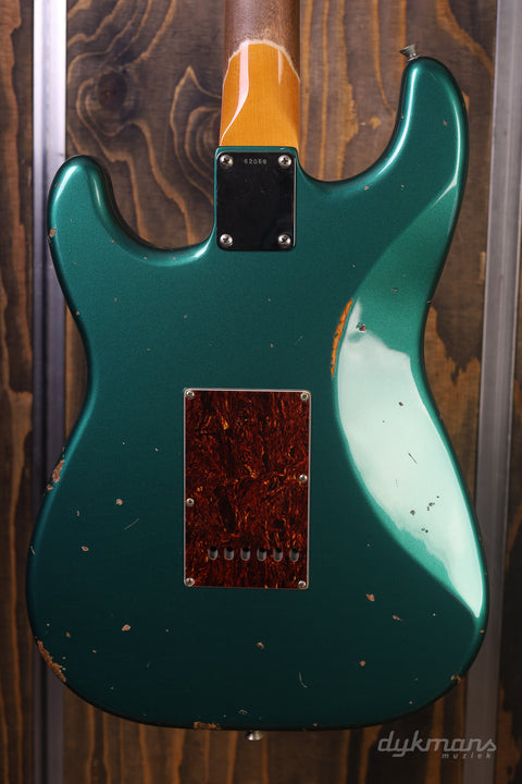 Del-Tone 60's S-Style Sherwood Green Over Sunburst