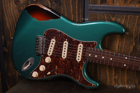 Del-Tone 60's S-Style Sherwood Green Over Sunburst