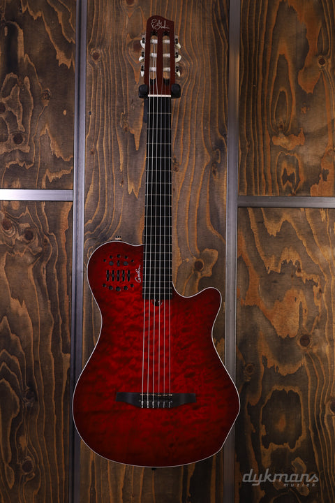 Godin ACS Multiac Grand Concert Quilted Maple Trans Red