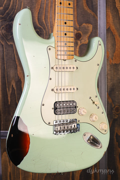 Del-Tone 50’s S-Style Surf HSS Surf Green over 3-Tone Sunburst