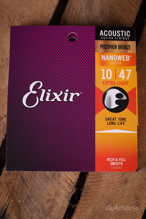 Elixir Acoustic Nanoweb Phosphor Bronze Extra Light 10-47